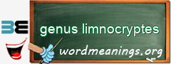 WordMeaning blackboard for genus limnocryptes